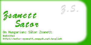 zsanett sator business card